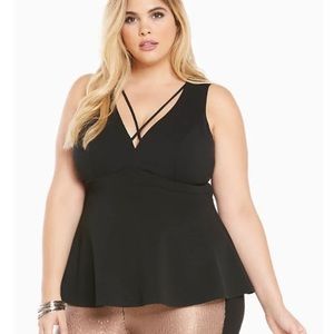 Torrid Straps Peplum Top